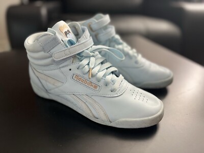 Reebok Cardi B Collab Freestyle Hi Sneaker Shoes Women's Glass Blue  GV6615