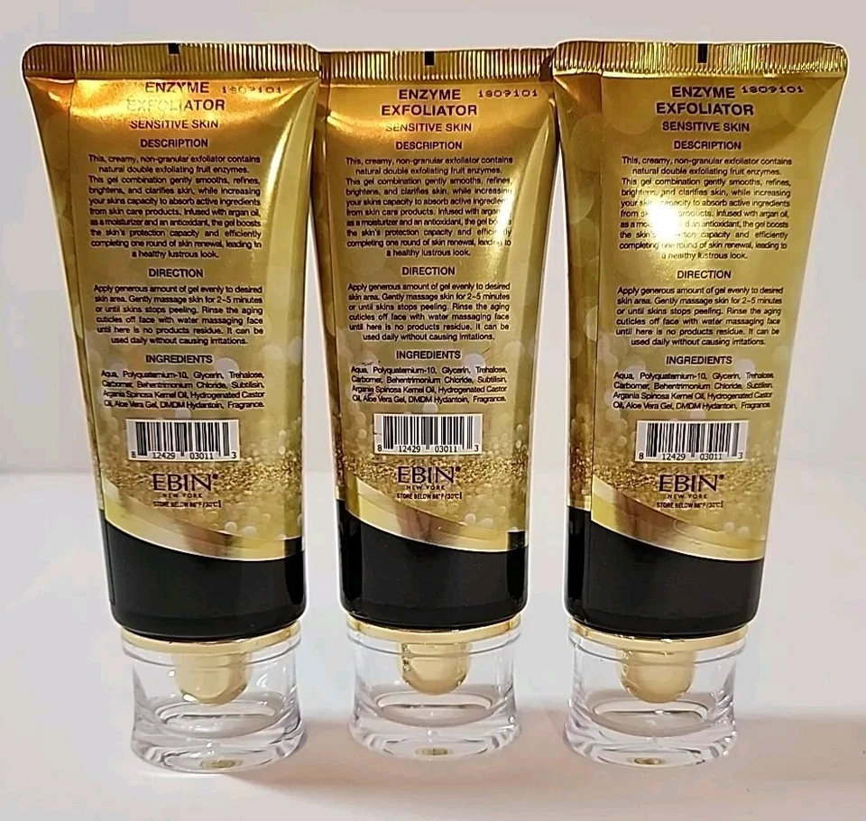 NEW LOT OF 3 EBIN Enzyme Exfoliator Revitalizing Cleanser Sensitive Skin 3.52 oz - Image 3 of 4
