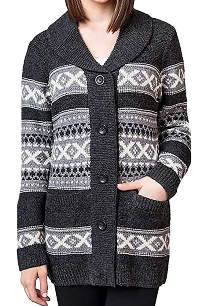 chunky button up sweater
