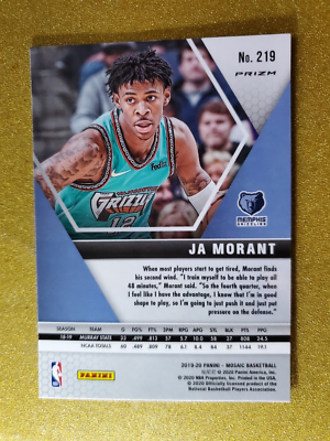 2019-20 Panini Mosaic Ja Morant Silver Rookie Prizm Refractor #219