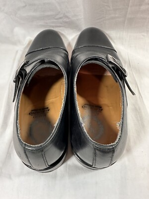 Mario Alborino Made in Italy Black Leather Monk Strap Mens 