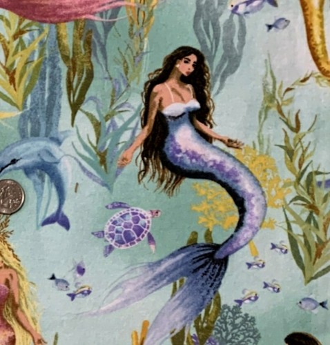JOANN MYTHICAL MERMAIDS SUPER SNUGGLE SOFT FLANNEL FABRIC 3YD + 15" X 43 - Picture 2 of 4
