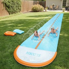 32ft Slip Water and Slide for Kids Adults, Extra Long Backyard Water Slide wi...