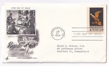 STAMP US SCOTT 1344 "Register & Vote" 6 CENT 1968 FDC - A