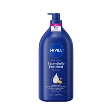 NIVEA Essentially Enriched Body Lotion 33.8 Fl Oz, Hyaluronic Acid, Almond Oil