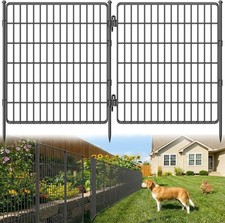  3-PLY No Dig Garden Fence Animal Barrier with Gate, 32 in H x23.6ft L , 10