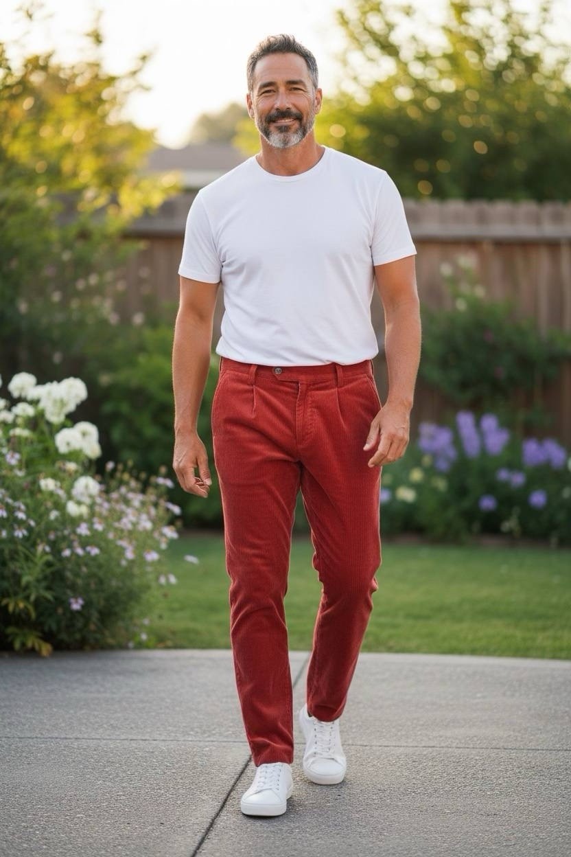 Hugo Boss Corduroy Pants Red Rust Slim Fit Cotton Size 32R EU 48 thumbnail 18