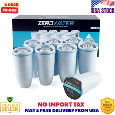 ZeroWater Official Replacement Filter - 5-Stage 0 TDS Filter Replacement 8-Pack