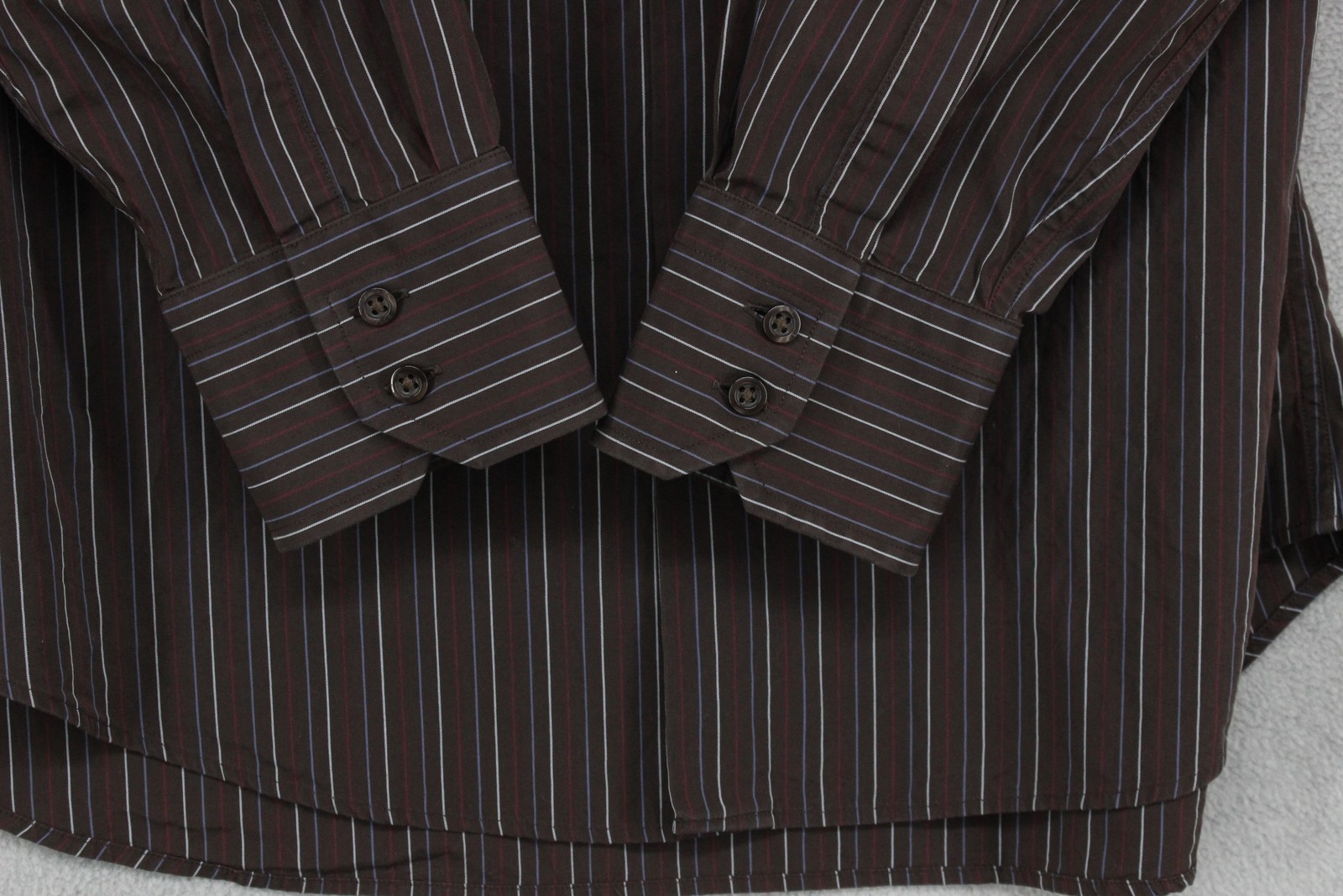 Vintage Hugo Boss Striped Shirt Mens Size 16 Brown Long Sleeve Formal thumbnail 4