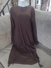 NWT Brown pretty little thing Ribbed dress with Side Ruching  Size 12