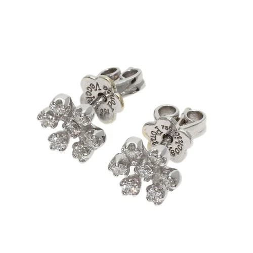 Ponte Vecchio  Flower Diamond earring K18 White Gold  Ladies [Used]