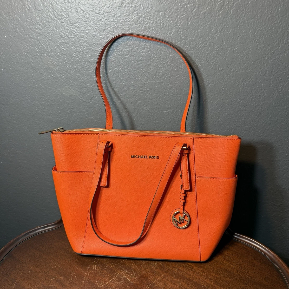 Michael Kors Poppy Orange Saffiano Backpack with Large Matching Zip Wallet michael-kors--Sheila-Small-  main image 2