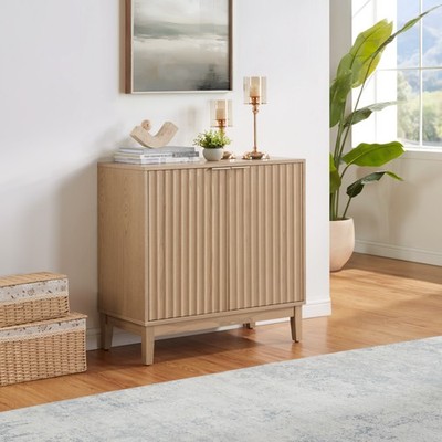 Double-Door Storage Cabinet with Brass Handles