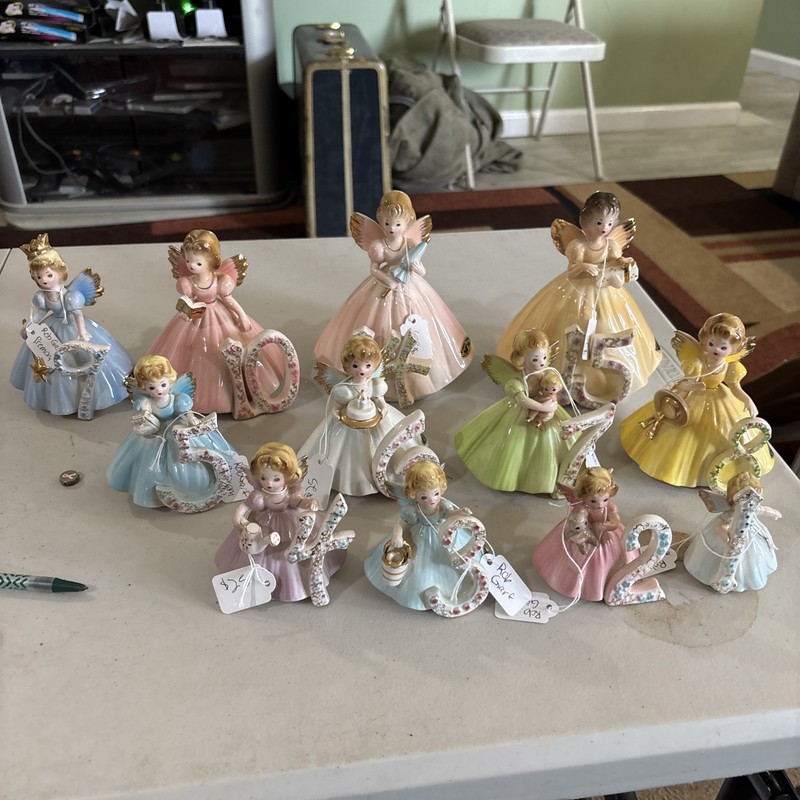 Vintage Birthday Angels Ages One Through 10 And 14 And 15