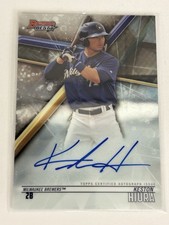 Keston Hiura lot of 2 2018 Bowman’s Best Auto 2020 Topps Update Coin Brewers