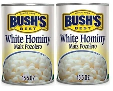 Bush's Best Original Hominy, 15oz Can, Pack of 2, 15oz