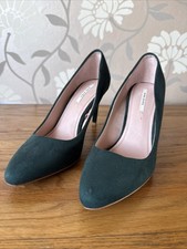 Zara Basic Stiletto Court Shoes, Forest Green Suede Size 38 /uk 5 high heel VGC 