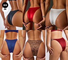 x3 MEDIUM Victoria's Secret Classic BRAZILIAN BRIEF - Shine Strap SATIN Lingerie