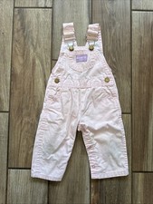 Vintage OshKosh B Gosh 12M Flower Print Overalls Girls Pink Vestbak