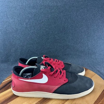 Nike SB Lunar One Shot Mens 12 University Red Black White 631044-006 Skate Shoes