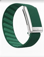 Whoop 5.0/MG Superknit Luxe Band - Emerald Green - Shiny Silver Clasp - Logo