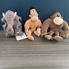 Vintage Disney Store Tarzan Bean Bag Plush Set NWT