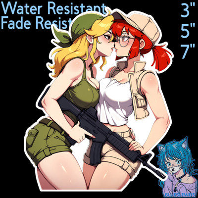 Metal Slug Eri Kasamoto & Fio Germi 3''/5''/7'' Waifu Lewd Anime Laptop Car Sticker