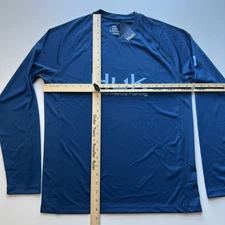 Huk Pursuit Long Sleeve Vented Fishing Shirt Men's Small Blue H1200396 - NWT