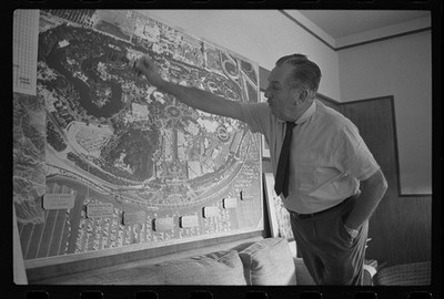 Photo:Walt Disney 1960s Disney World Planning Map Blueprint