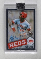 2020 Clearly Authentic 1985 Topps Baseball Black 8/75 Eric Davis Auto 0e2x