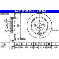 2X ATE 24.0112-0203.1 Bremsscheibe FüR Toyota Prius Plus Mirai VAN W4 JPD1
