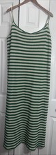 ASOS Design Green & White Striped Spaghetti Strap Maxi Dress Size 20