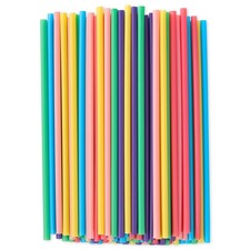  100 Pcs Biodegradable Compostable Disposable Colorful Straws - PLA Plant Ba...