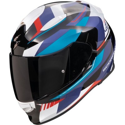 Motorrad Helm L - Scorpion EXO-491 Abilis Integralhelm - schwarz-blau-rot