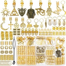 187PCS Hair Jewelry for Braids Butterfly Braid Clips Gold Loc Jewelry Metal D...