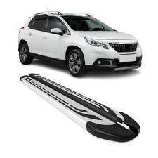 Trittbretter Seitenschweller Seitenbretter für Peugeot 2008 I 2013-2019 Alu Grau