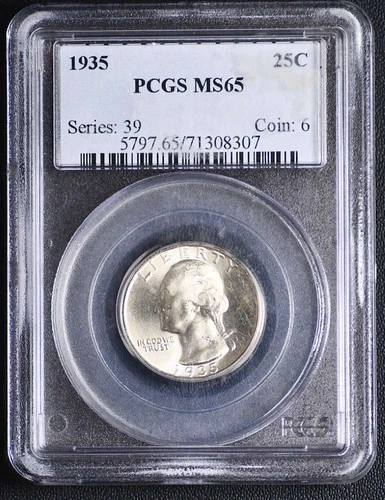 1935 Washington Quarter PCGS MS65