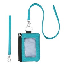 Minimalist RFID Blocking Wallets, Turquoise/Light Purple 2 Lanyard 