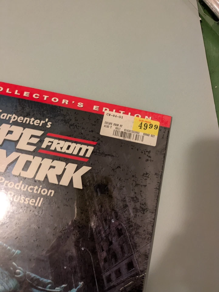 John Carpenter's Escape From New York Laserdisc Collector's Edition SEALED NEW - Image 3 of 3