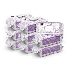 Amazon Elements Baby Wipes, Sensitive, Unscented, 90 Count Pack of 9 , White