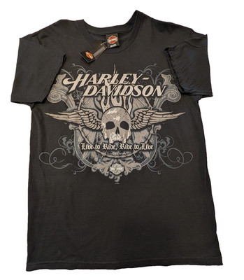  Harley Davidson Black T-Shirt-Old Glory HD, Laurel, MD-size L-w/tag