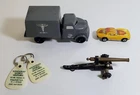 C-324 VINTAGE DEALER LOT-U.S. NAVY TRUCK, MATCHBOX CAR, CANNON ACCESSORY, +!