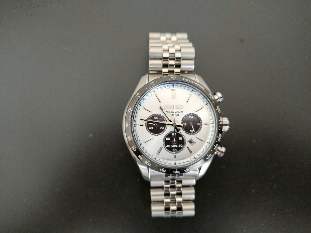 Seiko Chronograph Watch Jubilee Bracelet Excellent Condition