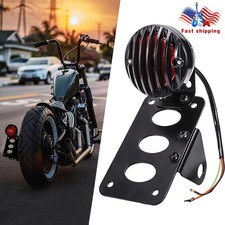 Motorcycle Led Tail Brake Light License Plate W Bracket For Harley Honda Bobber