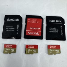 x3 SanDisk Extreme 64GB microSD Memory Card w/ Adapters