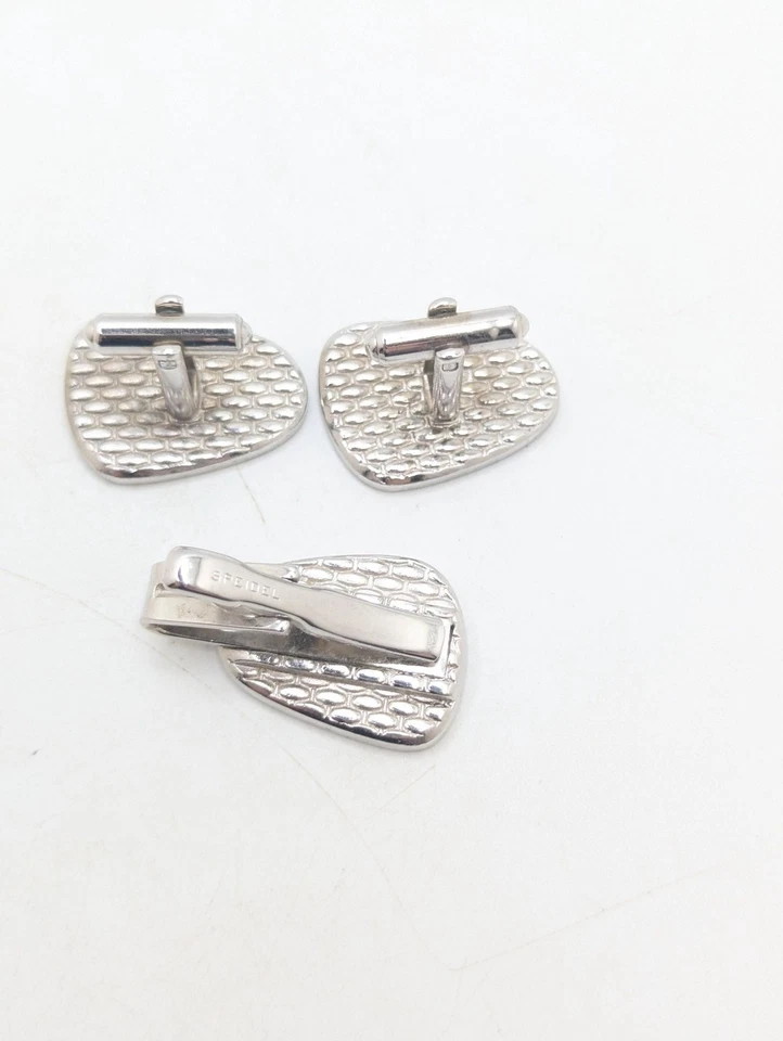 Винтажный Speidel MCM запонки галстук зажим модернистский подходящий набор середины века мужской - Изображение 3 из 4