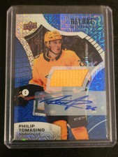Philip Tomasino 2021-22 UD Allure Rookie Blue Line Auto Jersey 59/75 #132