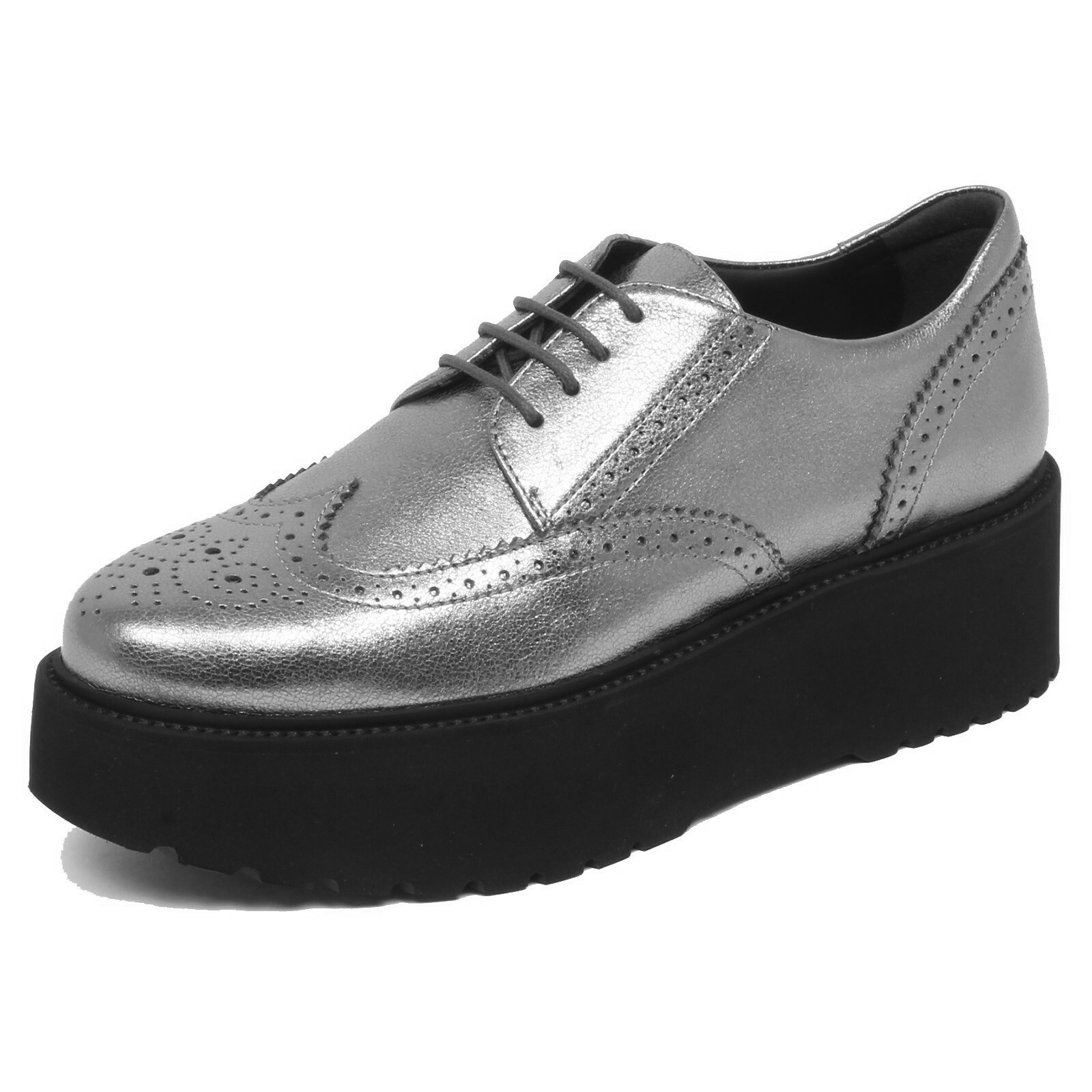 F7098 scarpa unisexdonna H355 scarpe metallic effect shoe woma argento