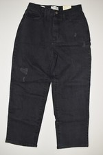 Universal Thread High Rise Vintage Straight Cropped Jeans Distressed 8 29R Black