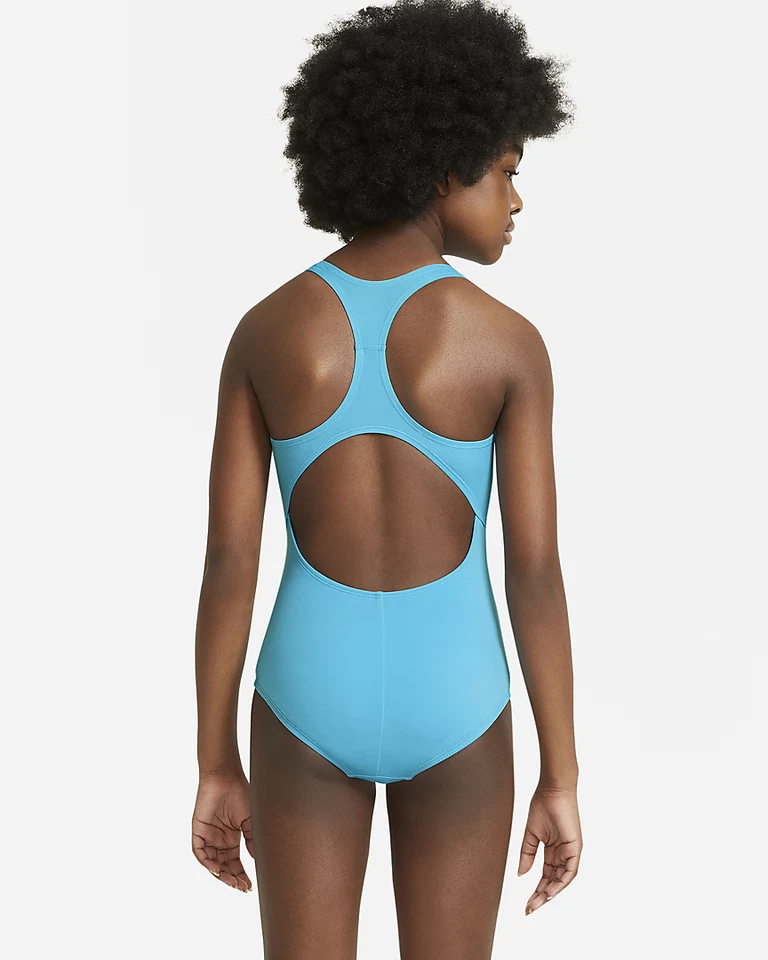 Nike Niños Essential Azul Espalda Corredora Una Pieza Natación L12657 Talla L/14 Niños Grandes Foto 2 de 4